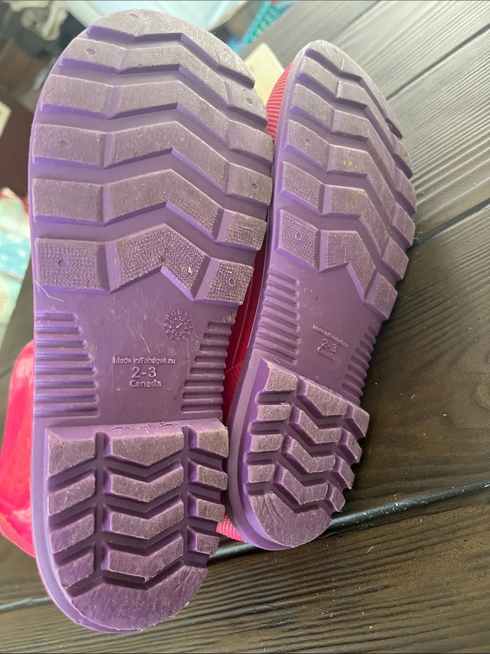 Kids Waterproof Rain Boots in Hot Pink